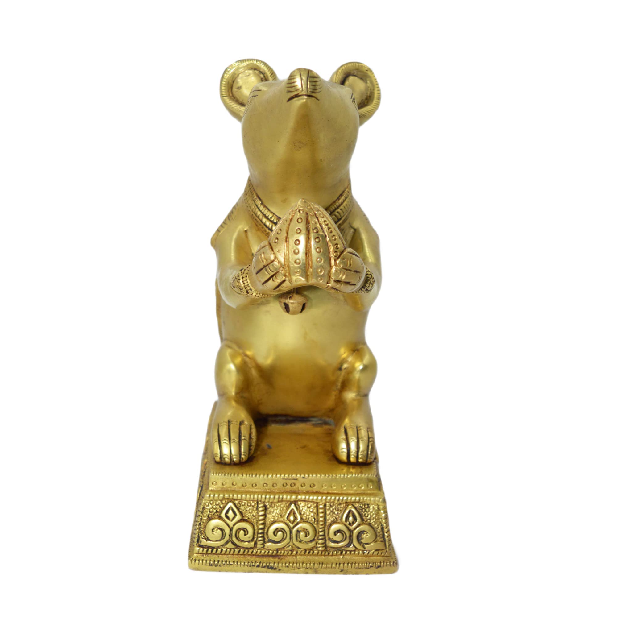 Kalarambh Brass Rat Ganesh / Ganesha / Ganpati Murti Idol Statue For Home Pooja Puja Mandir Decor Showpiece Gift Items Collectib